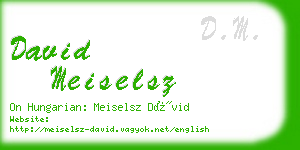 david meiselsz business card